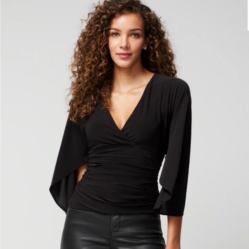 NWT White House Black Market V-Neck Draped Matte Jersey Top